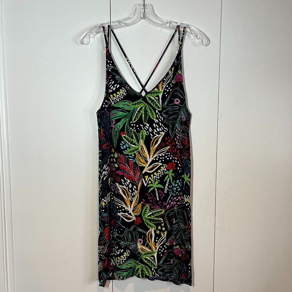 Tropical patterned slip dress by Topshop